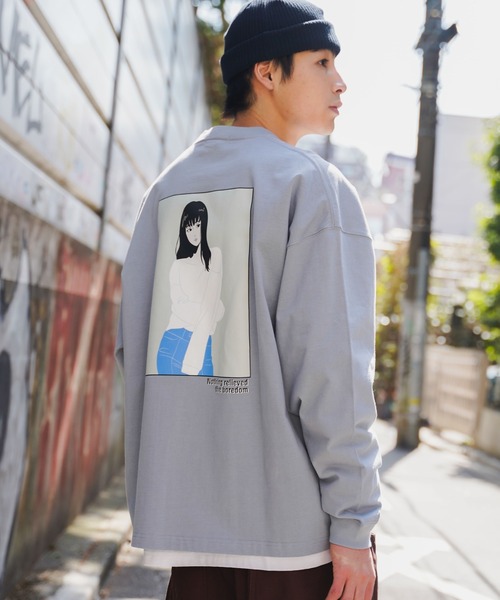 WEGO(ウィゴー)の「WEGO/アソートロゴビッグシルエットロンT(Tシャツ/カットソー・メンズ・ホワイト/ダークグリーン/ブラウン/カーキ/サックスブルー/ブルー/グリーン/オートミール/杢グレー/ベージュ系その他/グリーン系その他/スミクロ/その他1/その他2/その他4/その他3/その他5/その他6・MEDIUM/LARGE)」の1枚目の写真