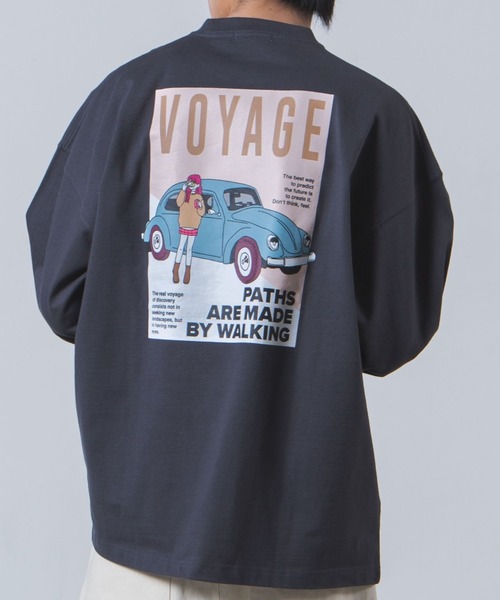 WEGO(ウィゴー)の「WEGO/アソートロゴビッグシルエットロンT(Tシャツ/カットソー・メンズ・ホワイト/ダークグリーン/ブラウン/カーキ/サックスブルー/ブルー/グリーン/オートミール/杢グレー/ベージュ系その他/グリーン系その他/スミクロ/その他1/その他2/その他4/その他3/その他5/その他6・MEDIUM/LARGE)」の4枚目の写真