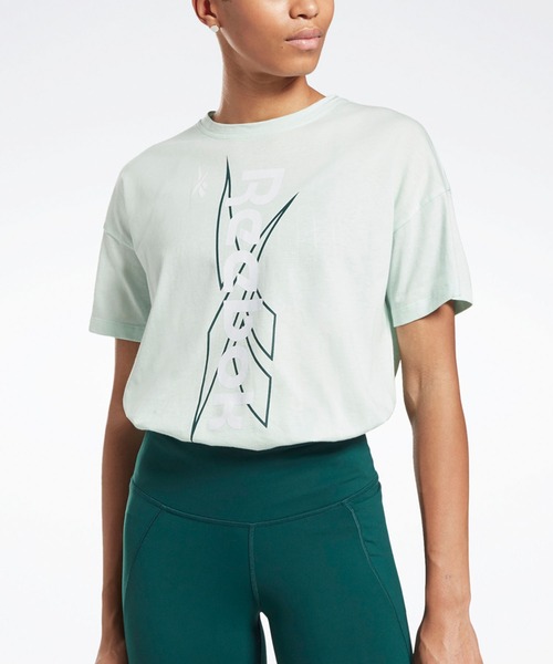 Reebok(リーボック)の「MYT Tシャツ / MYT T-Shirt(Tシャツ/カットソー・レディース・ホワイト/ダークグリーン/ヘザーグレー・SMALL/MEDIUM/LARGE/X-LARGE/X-SMALL)」の1枚目の写真