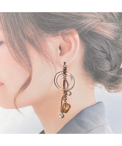 tone（トーン）の「【-lensa-】アメリカ製リングガラスピアス(MA)（ピアス（両耳用）・レディース・クリア/ブルー/グリーン・FREE）」の5枚目の写真