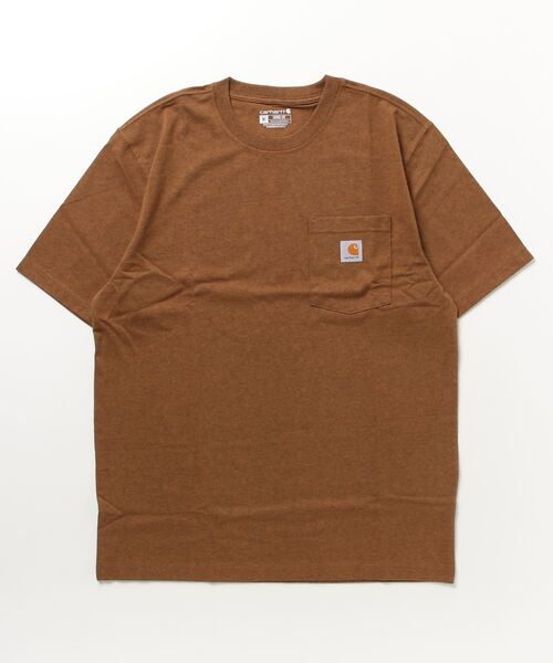 Carhartt(カーハート)の「carhartt / カーハート ビッグシルエット ポケット半袖 ロゴ Tシャツ Workwear Pocket 1/2 Sleeve T-Shirts(Tシャツ/カットソー・メンズ・エメラルドブルー/ブラック/ダークブラウン/ベージュ/ネイビー/グリーン/ヘザーグレー/バーガンディー/ヘザーチャコール/コバルトブルー/グレイッシュブルー/ホワイト/ブルー系その他/グリーン系その他/ブルー系その他2/イエロー系その他/ブラウン系その他/オレンジ系その他/グレー系その他4/オレンジ/グリーン系その他2/グリーン系その他3・MEDIUM/LARGE/X-LARGE/XX-LARGE/SMALL)」の7枚目の写真