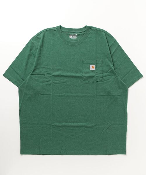 Carhartt(カーハート)の「carhartt / カーハート ビッグシルエット ポケット半袖 ロゴ Tシャツ Workwear Pocket 1/2 Sleeve T-Shirts(Tシャツ/カットソー・メンズ・エメラルドブルー/ブラック/ダークブラウン/ベージュ/ネイビー/グリーン/ヘザーグレー/バーガンディー/ヘザーチャコール/コバルトブルー/グレイッシュブルー/ホワイト/ブルー系その他/グリーン系その他/ブルー系その他2/イエロー系その他/ブラウン系その他/オレンジ系その他/グレー系その他4/オレンジ/グリーン系その他2/グリーン系その他3・MEDIUM/LARGE/X-LARGE/XX-LARGE/SMALL)」の12枚目の写真