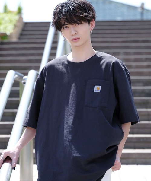 Carhartt(カーハート)の「carhartt / カーハート ビッグシルエット ポケット半袖 ロゴ Tシャツ Workwear Pocket 1/2 Sleeve T-Shirts(Tシャツ/カットソー・メンズ・エメラルドブルー/ブラック/ダークブラウン/ベージュ/ネイビー/グリーン/ヘザーグレー/バーガンディー/ヘザーチャコール/コバルトブルー/グレイッシュブルー/ホワイト/ブルー系その他/グリーン系その他/ブルー系その他2/イエロー系その他/ブラウン系その他/オレンジ系その他/グレー系その他4/オレンジ/グリーン系その他2/グリーン系その他3・MEDIUM/LARGE/X-LARGE/XX-LARGE/SMALL)」の14枚目の写真