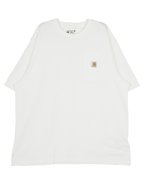 Carhartt(カーハート)の「carhartt / カーハート ビッグシルエット ポケット半袖 ロゴ Tシャツ Workwear Pocket 1/2 Sleeve T-Shirts(Tシャツ/カットソー・メンズ・エメラルドブルー/ブラック/ダークブラウン/ベージュ/ネイビー/グリーン/ヘザーグレー/バーガンディー/ヘザーチャコール/コバルトブルー/グレイッシュブルー/ホワイト/ブルー系その他/グリーン系その他/ブルー系その他2/イエロー系その他/ブラウン系その他/オレンジ系その他/グレー系その他4/オレンジ/グリーン系その他2/グリーン系その他3・MEDIUM/LARGE/X-LARGE/XX-LARGE/SMALL)」の1枚目の写真