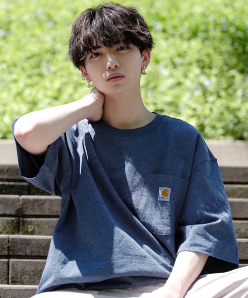 Carhartt(カーハート)の「carhartt / カーハート ビッグシルエット ポケット半袖 ロゴ Tシャツ Workwear Pocket 1/2 Sleeve T-Shirts(Tシャツ/カットソー・メンズ・エメラルドブルー/ブラック/ダークブラウン/ベージュ/ネイビー/グリーン/ヘザーグレー/バーガンディー/ヘザーチャコール/コバルトブルー/グレイッシュブルー/ホワイト/ブルー系その他/グリーン系その他/ブルー系その他2/イエロー系その他/ブラウン系その他/オレンジ系その他/グレー系その他4/オレンジ/グリーン系その他2/グリーン系その他3・MEDIUM/LARGE/X-LARGE/XX-LARGE/SMALL)」の16枚目の写真