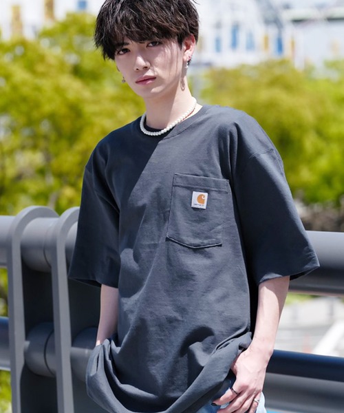 Carhartt(カーハート)の「carhartt / カーハート ビッグシルエット ポケット半袖 ロゴ Tシャツ Workwear Pocket 1/2 Sleeve T-Shirts(Tシャツ/カットソー・メンズ・エメラルドブルー/ブラック/ダークブラウン/ベージュ/ネイビー/グリーン/ヘザーグレー/バーガンディー/ヘザーチャコール/コバルトブルー/グレイッシュブルー/ホワイト/ブルー系その他/グリーン系その他/ブルー系その他2/イエロー系その他/ブラウン系その他/オレンジ系その他/グレー系その他4/オレンジ/グリーン系その他2/グリーン系その他3・MEDIUM/LARGE/X-LARGE/XX-LARGE/SMALL)」の17枚目の写真