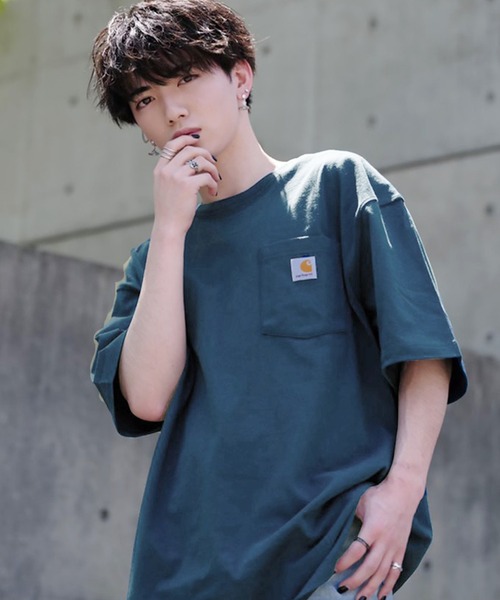 Carhartt(カーハート)の「carhartt / カーハート ビッグシルエット ポケット半袖 ロゴ Tシャツ Workwear Pocket 1/2 Sleeve T-Shirts(Tシャツ/カットソー・メンズ・エメラルドブルー/ブラック/ダークブラウン/ベージュ/ネイビー/グリーン/ヘザーグレー/バーガンディー/ヘザーチャコール/コバルトブルー/グレイッシュブルー/ホワイト/ブルー系その他/グリーン系その他/ブルー系その他2/イエロー系その他/ブラウン系その他/オレンジ系その他/グレー系その他4/オレンジ/グリーン系その他2/グリーン系その他3・MEDIUM/LARGE/X-LARGE/XX-LARGE/SMALL)」の13枚目の写真