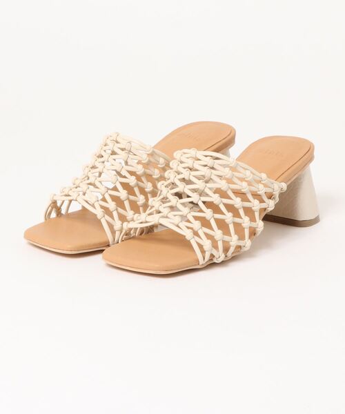 minia（ミニア）の「フィッシュネットミュール/ヒールサンダル　□（サンダル・レディース・ブラック/ゴールド/アイボリー・S/M/L/LL）」の14枚目の写真