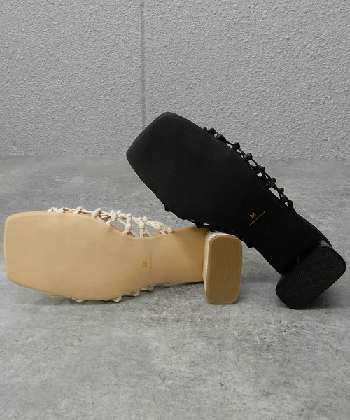 minia（ミニア）の「フィッシュネットミュール/ヒールサンダル　□（サンダル・レディース・ブラック/ゴールド/アイボリー・S/M/L/LL）」の13枚目の写真