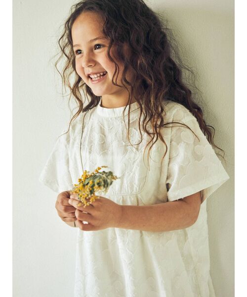 Ungrid（アングリッド）の「Kids ジャカードハーフスリーブシャツ（シャツ/ブラウス・キッズ・オフホワイト/ブラック・100/120）」の11枚目の写真