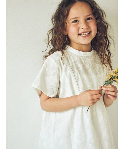 Ungrid（アングリッド）の「Kids ジャカードハーフスリーブシャツ（シャツ/ブラウス・キッズ・オフホワイト/ブラック・100/120）」の5枚目の写真