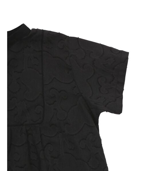 Ungrid（アングリッド）の「Kids ジャカードハーフスリーブシャツ（シャツ/ブラウス・キッズ・オフホワイト/ブラック・100/120）」の4枚目の写真