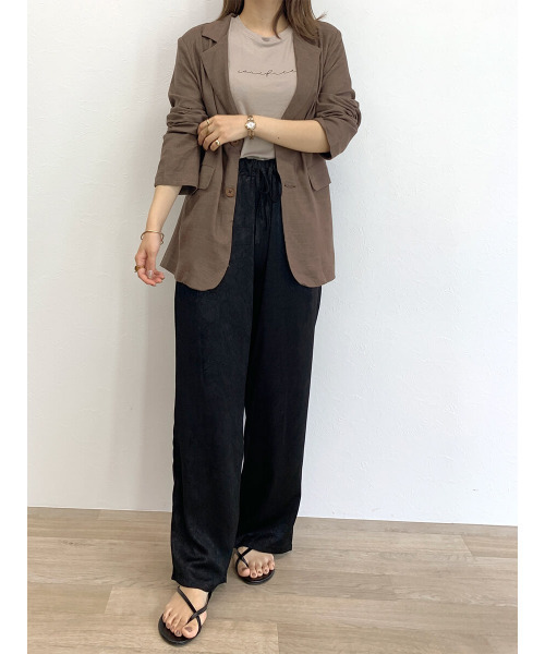 ISOOK（アイスー）の「Linen tailored jacket / リネンテーラードジャケット（テーラードジャケット・レディース・アイボリー/ブラウン・FREE）」の11枚目の写真