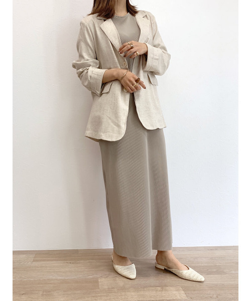 ISOOK（アイスー）の「Linen tailored jacket / リネンテーラードジャケット（テーラードジャケット・レディース・アイボリー/ブラウン・FREE）」の13枚目の写真