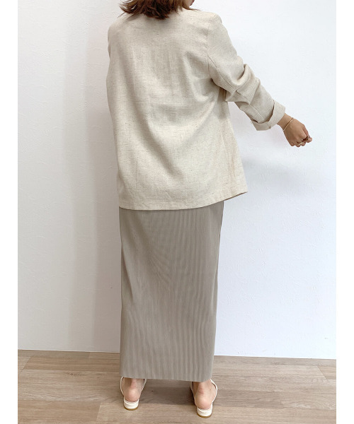 ISOOK（アイスー）の「Linen tailored jacket / リネンテーラードジャケット（テーラードジャケット・レディース・アイボリー/ブラウン・FREE）」の12枚目の写真