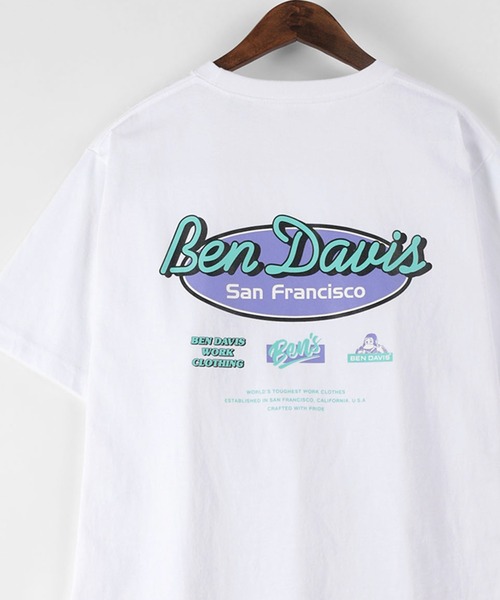 BEN DAVIS(ベンデイビス)の「【BEN DAVIS/ベンデイビス】 オーバルロゴプリント ワンポイント バックプリント Tシャツ(Tシャツ/カットソー・メンズ・ホワイト/ブラック/ブルーグレー・M/L/XL)」の3枚目の写真