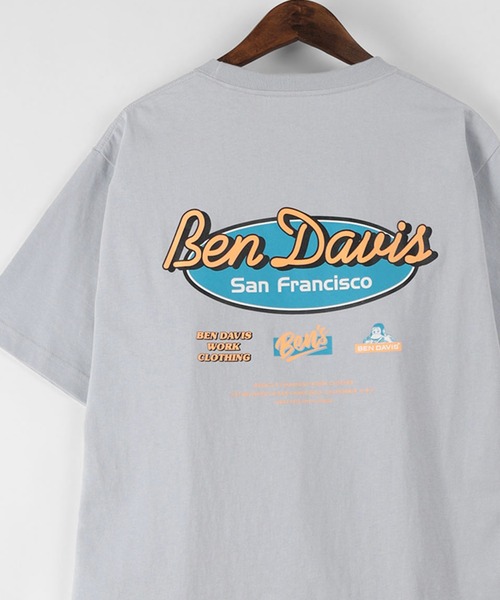 BEN DAVIS(ベンデイビス)の「【BEN DAVIS/ベンデイビス】 オーバルロゴプリント ワンポイント バックプリント Tシャツ(Tシャツ/カットソー・メンズ・ホワイト/ブラック/ブルーグレー・M/L/XL)」の2枚目の写真