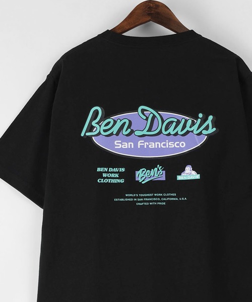 BEN DAVIS(ベンデイビス)の「【BEN DAVIS/ベンデイビス】 オーバルロゴプリント ワンポイント バックプリント Tシャツ(Tシャツ/カットソー・メンズ・ホワイト/ブラック/ブルーグレー・M/L/XL)」の1枚目の写真
