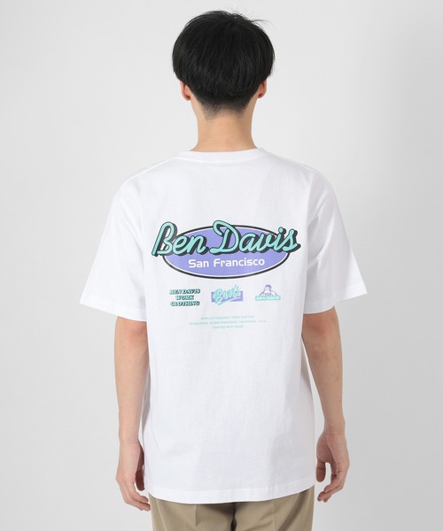 BEN DAVIS(ベンデイビス)の「【BEN DAVIS/ベンデイビス】 オーバルロゴプリント ワンポイント バックプリント Tシャツ(Tシャツ/カットソー・メンズ・ホワイト/ブラック/ブルーグレー・M/L/XL)」の8枚目の写真