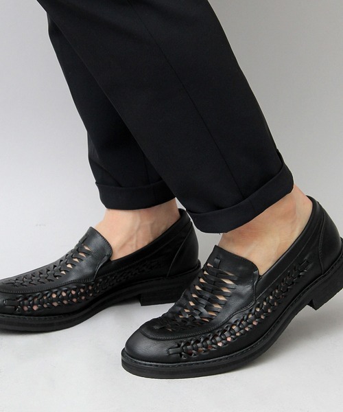 glabella（グラベラ）の「フェイクレザー 編み込み スリッポン / ローファー（ドレスシューズ・メンズ・ブラック・S/M/L）」の5枚目の写真