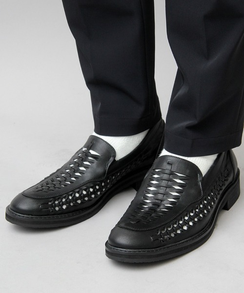 glabella（グラベラ）の「フェイクレザー 編み込み スリッポン / ローファー（ドレスシューズ・メンズ・ブラック・S/M/L）」の4枚目の写真