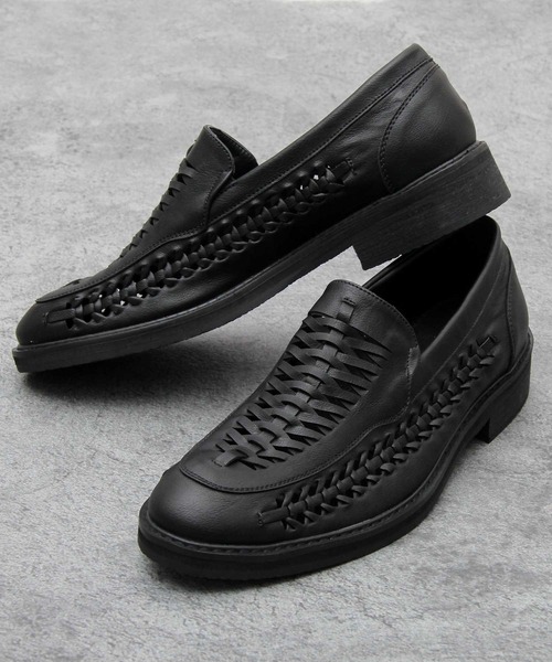 glabella（グラベラ）の「フェイクレザー 編み込み スリッポン / ローファー（ドレスシューズ・メンズ・ブラック・S/M/L）」の10枚目の写真