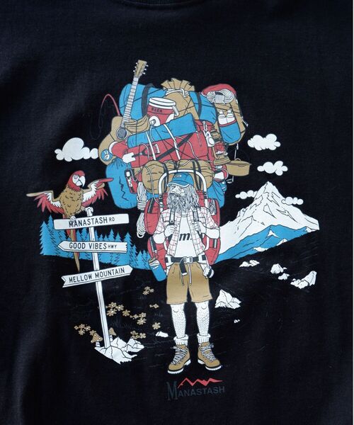 MANASTASH（マナスタッシュ）の「MANASTASH/マナスタッシュ　Ws BENLAMB HIKING TEE ベンラムハイキングティー（Tシャツ/カットソー・レディース・ホワイト/ブラック・MEDIUM）」の5枚目の写真