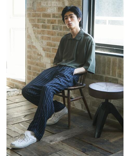 CRAFT STANDARD BOUTIQUE（クラフトスタンダードブティック）の「ストライプイージーパンツ　＊（スラックス・メンズ・グレー系その他2/ブルー系その他4・M/L）」の8枚目の写真