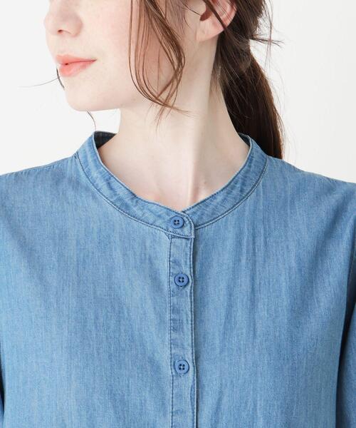 Cutie Blonde（キューティーブロンド）の「◆【S-L】デニムティアードチュニックブラウス（シャツ/ブラウス・レディース・サックスブルー/ブラック/ネイビー・03/02/01）」の7枚目の写真