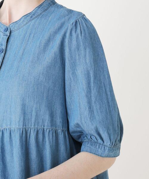 Cutie Blonde（キューティーブロンド）の「◆【S-L】デニムティアードチュニックブラウス（シャツ/ブラウス・レディース・サックスブルー/ブラック/ネイビー・03/02/01）」の8枚目の写真