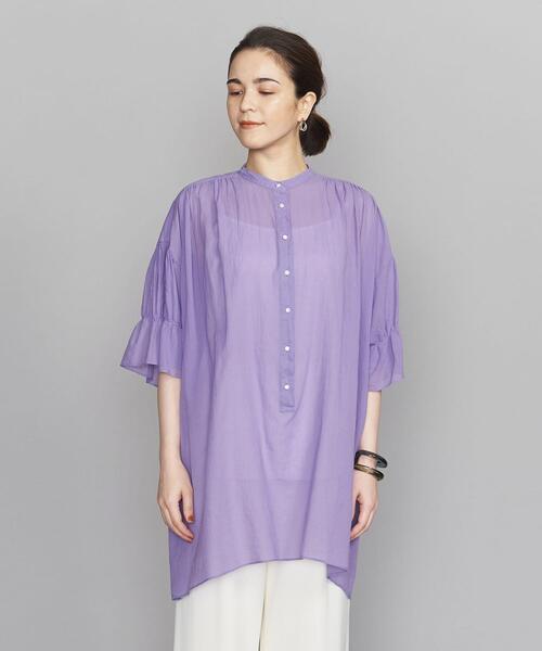 BEAUTY&YOUTH UNITED ARROWS(ビューティーアンドユースユナイテッドアローズ)の「BY コットンワイドギャザーチュニック(シャツ/ブラウス・レディース・ホワイト/パープル/コバルトブルー・FREE)」の17枚目の写真