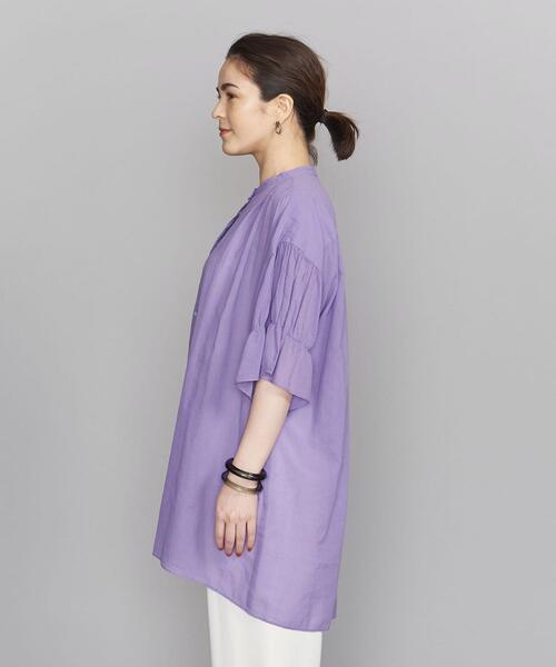 BEAUTY&YOUTH UNITED ARROWS(ビューティーアンドユースユナイテッドアローズ)の「BY コットンワイドギャザーチュニック(シャツ/ブラウス・レディース・ホワイト/パープル/コバルトブルー・FREE)」の8枚目の写真