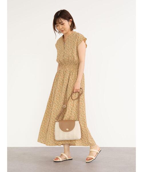 ELENCARE DUE(エレンカーレデュエ)の「・ELENCARE DUE フラワーptスキッパーワンピ*(ワンピース・レディース・イエロー/アイボリー/ブラック/グリーン・FREE)」の7枚目の写真