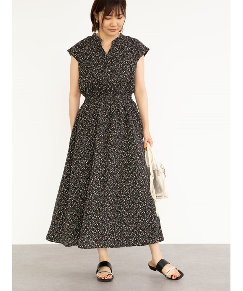 ELENCARE DUE(エレンカーレデュエ)の「・ELENCARE DUE フラワーptスキッパーワンピ*(ワンピース・レディース・イエロー/アイボリー/ブラック/グリーン・FREE)」の1枚目の写真