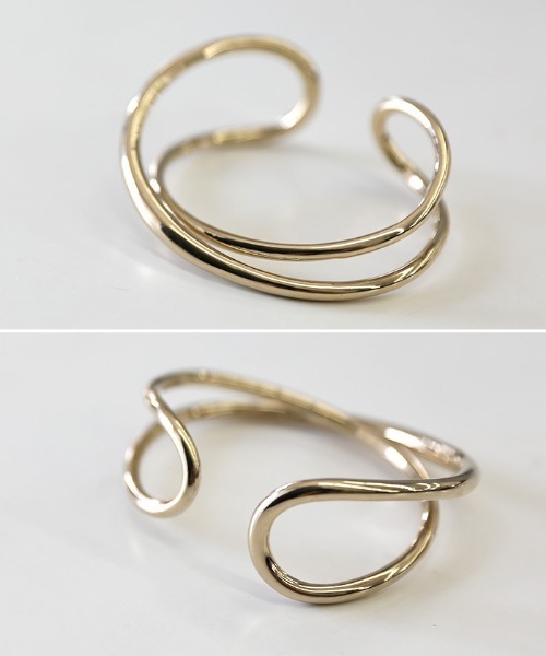 select MOCA（セレクトモカ）の「ダブルカーブバングル（バングル/リストバンド・レディース・シルバー/ゴールド・FREE）」の12枚目の写真