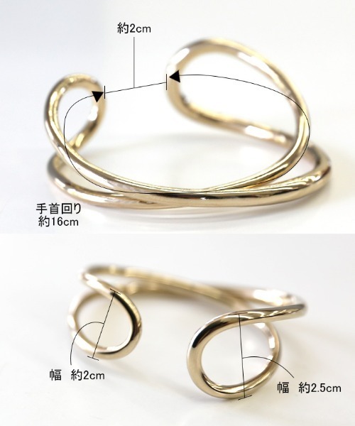 select MOCA（セレクトモカ）の「ダブルカーブバングル（バングル/リストバンド・レディース・シルバー/ゴールド・FREE）」の13枚目の写真