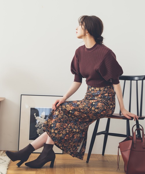 Andemiu（アンデミュウ）の「ソデボリュームリブニット216836（ニット/セーター・レディース・ブラック/ベージュ/ブラウン/ブルー・FREE）」の20枚目の写真