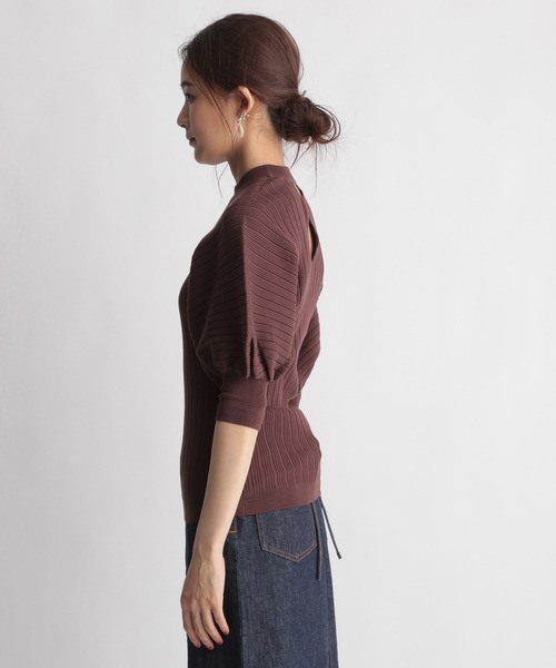 Andemiu（アンデミュウ）の「ソデボリュームリブニット216836（ニット/セーター・レディース・ブラック/ベージュ/ブラウン/ブルー・FREE）」の10枚目の写真