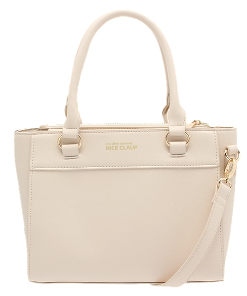 one after another NICE CLAUP(ワンアフターアナザーナイスクラップ)の「【ナイスクラップ】ミニトートBAG(ショルダーバッグ・レディース・ベージュ/パープル/ブラック・FREE)」の1枚目の写真