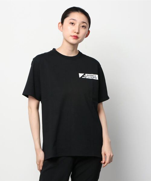 AVIREX（アヴィレックス）の「【AVIREX FLYER'S】フライヤーズティーシャツ/ SS FLYER'S T-SHIRT（Tシャツ/カットソー・レディース・ブラック/オフホワイト/モカ・MEDIUM/LARGE/X-LARGE）」の4枚目の写真