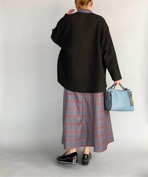 PICCIN(ピッチン)の「カルゼポケットパールショートコート(その他アウター・レディース・ブラック/ベージュ/マスタード・M)」の12枚目の写真