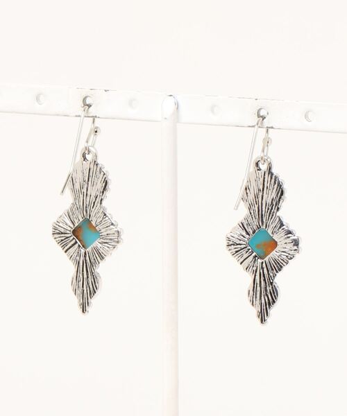 チャイハネ（チャイハネ）の「【チャイハネ】トラリピアス（ピアス（両耳用）・レディース・ターコイズブルー・FREE）」の4枚目の写真