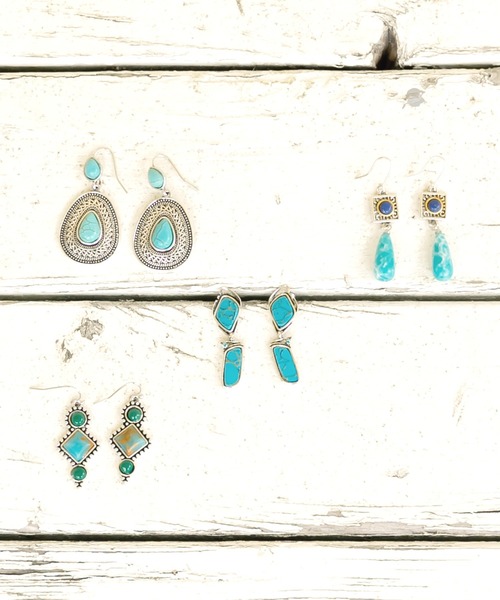 チャイハネ（チャイハネ）の「【チャイハネ】トラリピアス（ピアス（両耳用）・レディース・ターコイズブルー・FREE）」の2枚目の写真