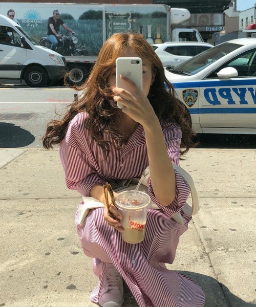 MAISON DE THERESE(メゾン ド テレーズ)の「シャツワンピース(ワンピース・レディース・ピンク/ブルー・M)」の10枚目の写真