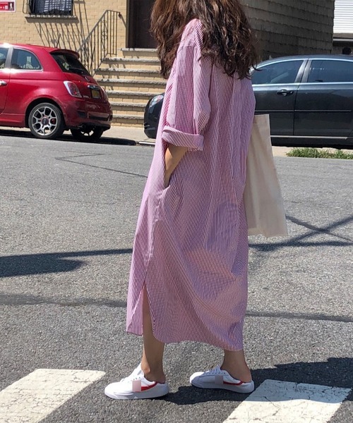 MAISON DE THERESE(メゾン ド テレーズ)の「シャツワンピース(ワンピース・レディース・ピンク/ブルー・M)」の18枚目の写真