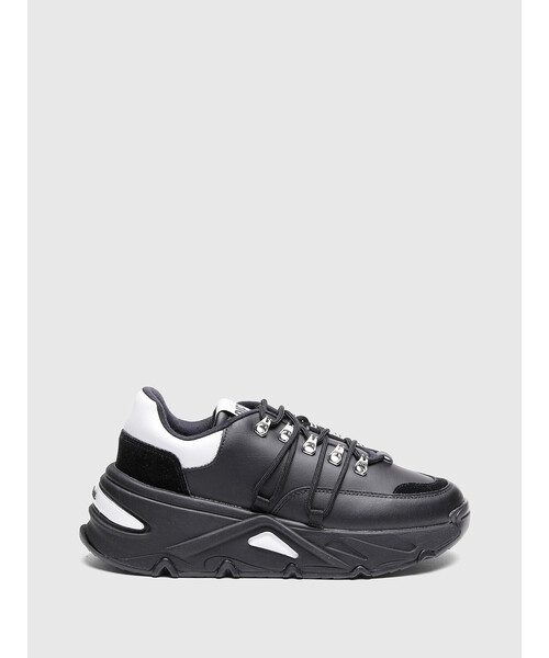 DIESEL(ディーゼル)の「レディース MIXレザー スーパーチャンキーソール スニーカー(スニーカー・レディース・ホワイト/ブラック・37/38/39/35/36)」の15枚目の写真