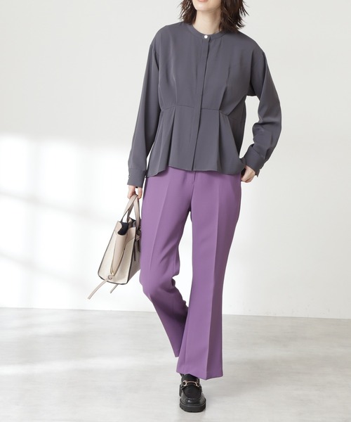 N.（N. Natural Beauty Basic）（エヌエヌナチュラルビューティーベーシック）の「【S Size Line】◆カラーフレアパンツ（その他パンツ・レディース・オフホワイト/グリーン/パープル・SMALL/MEDIUM）」の3枚目の写真