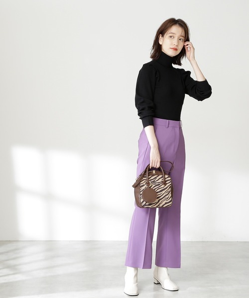 N.（N. Natural Beauty Basic）（エヌエヌナチュラルビューティーベーシック）の「【S Size Line】◆カラーフレアパンツ（その他パンツ・レディース・オフホワイト/グリーン/パープル・SMALL/MEDIUM）」の5枚目の写真