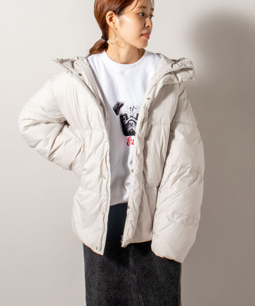 GLOSTER（グロスター）の「【unlume/アンルーム】MICHELLE DOWN JACKET ダウンジャケット（ダウンジャケット/コート・メンズ・アイボリー/ブラック・MEDIUM/LARGE）」の3枚目の写真