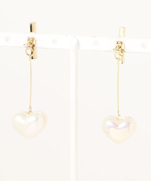 paravion(パラビオン)の「K/パールハートゆらゆらピアス(ピアス(片耳用)・レディース・ゴールド・ONESIZE)」の2枚目の写真